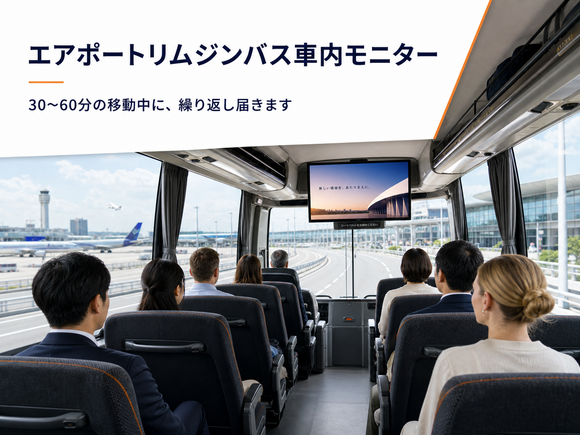 エアポートリムジン内のバス車内モニター媒体資料