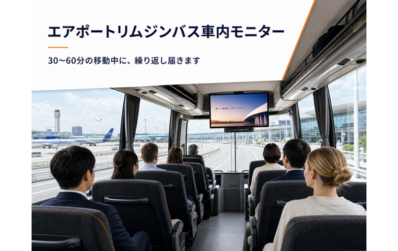 エアポートリムジン内のバス車内モニター媒体資料