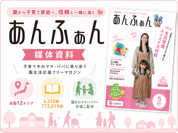 全国6,215園から子育て家庭へ届く「あんふぁん」媒体資料