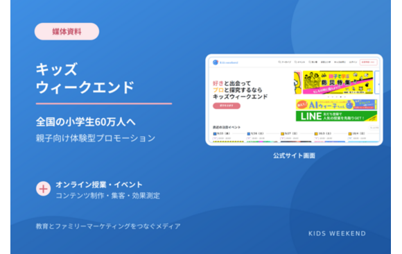 全国の小学生と親子に届ける体験型プロモーション「キッズウィークエンド」媒体資料