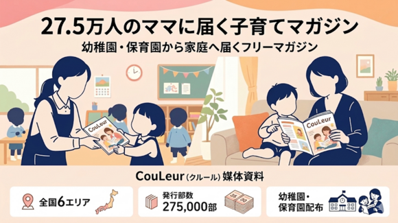 子育てマガジン「CouLeur（クルール）」媒体資料－全国6エリア・27.5万人のママに届く幼稚園・保育園配布メディア