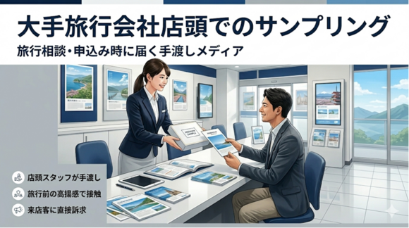 【旅マエ】 大手旅行会社店頭サンプリングの媒体資料